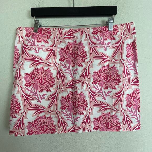 Golftini Rose Skort Size 14 Hot Pink White Floral Skirt Decorative Buttons - Picture 4 of 8